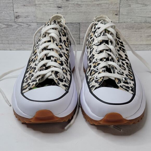 Converse Chuck Taylor 10M Low Top Chunky Platform Leopard Run Star Tennis Shoes - Picture 5 of 12